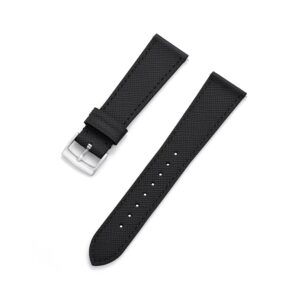Black Leather Watch Strap – Handcrafted Replacement Band – makewrist