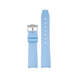 Curved FKM Rubber Strap – Universal Fit – Baby Blue (18mm / 19mm / 20mm / 21mm / 22mm)