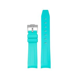 Curved FKM Rubber Strap – Universal Fit – Turquoise (18mm / 19mm / 20mm / 21mm / 22mm)