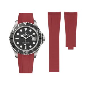 Deployant Rubber Strap - For Rolex Yacht-Master 40mm/42mm/37mm - Bordeaux