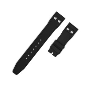 FKM Rubber Strap - For IWC Portugieser/Aquatimer/All Pilot Models/Portugieser/Portofino - Black - With Rivets