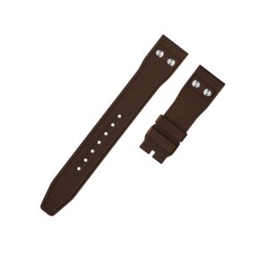 FKM Rubber Strap - For IWC Portugieser/Aquatimer/All Pilot Models/Portugieser/Portofino - Brown - With Rivets