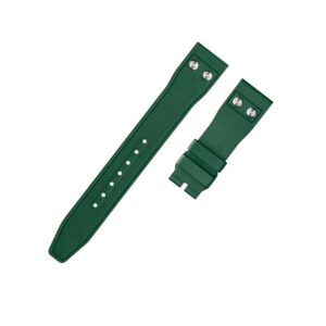 FKM Rubber Strap - For IWC Portugieser/Aquatimer/All Pilot Models/Portugieser/Portofino - Green - With Rivets