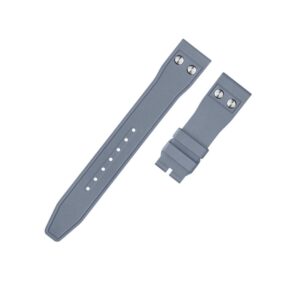 FKM Rubber Strap - For IWC Portugieser/Aquatimer/All Pilot Models/Portugieser/Portofino - Grey - With Rivets
