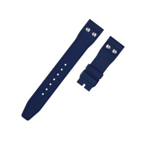 FKM Rubber Strap - For IWC Portugieser/Aquatimer/All Pilot Models/Portugieser/Portofino - Navy Blue - With Rivets
