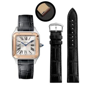 Leather Strap - For Cartier Santos Dumont - Black