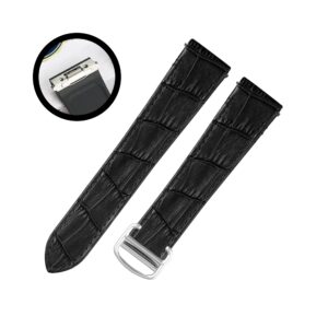 Leather Strap - For Cartier Santos Medium/Large - Black - Quick Switch/Release