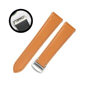 Leather Strap - For Cartier Santos Medium/Large - Flat Orange - Quick Switch/Release