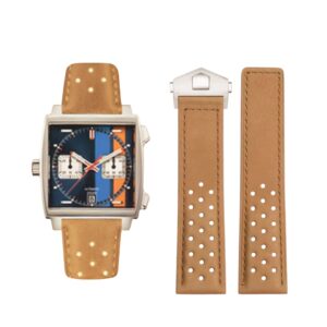 Leather Strap - For Tag Heuer Monaco - Beige