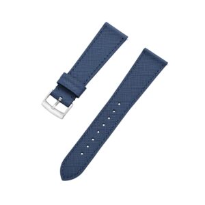 Navy Blue Leather Watch Strap – Handcrafted Replacement Band – makewrist