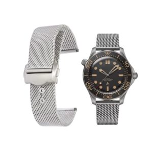 Omega Seamaster James Bond 007 Mesh Strap - In Stainless Steel - Silver