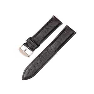 Black Ostrich Leather Watch Strap – Handmade – makewrist