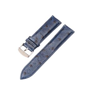 Blue Ostrich Leather Watch Strap – Handmade – makewrist