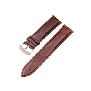 Brown Ostrich Leather Watch Strap – Handmade – makewrist