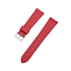Red Leather Watch Strap – Handcrafted Replacement Band – makewrist