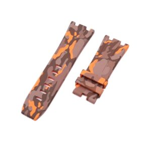 Rubber Strap - For all Audemars Piguet Offshore Diver - Orange Camo