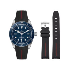 Rubber Strap - For all Tudor Black Bay Models - Black w/Red Line | LuxLine®