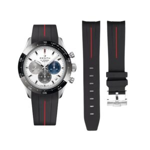 Rubber Strap - For all Zenith Chronomaster Models - Black w/Red Line | LuxLine®