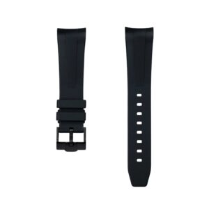 Rubber Strap - For Blancpain X Swatch - Blue Lagoon - Black