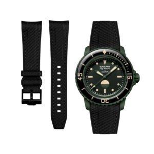 Rubber Strap - For Blancpain X Swatch - Green Abyss - Black