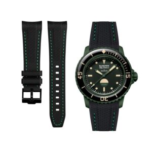Rubber Strap - For Blancpain X Swatch - Green Abyss - Black/Green