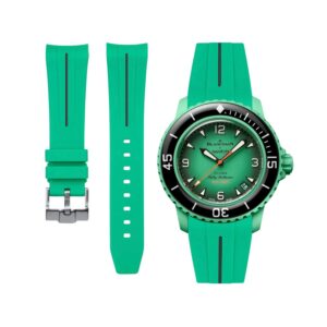 Rubber Strap - For Blancpain X Swatch - Indian Ocean - Green w/Black Line | LuxLine®