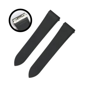Rubber Strap - For Santos de Cartier Medium/Large - Black - Quick Release/Switch
