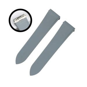 Rubber Strap - For Santos de Cartier Medium/Large - Grey - Quick Release/Switch