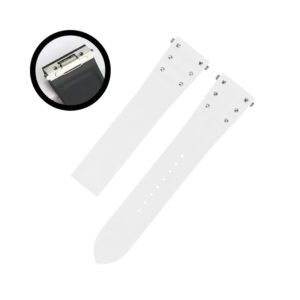 Rubber Strap - For Cartier Santos Medium/Large - White with Screws - Quick Release/Switch