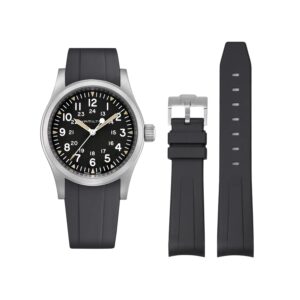 Rubber Strap – For Hamilton Khaki Field (38mm/40mm/42mm) - Black