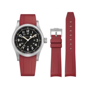 Rubber Strap – For Hamilton Khaki Field (38mm/40mm/42mm) - Bordeaux