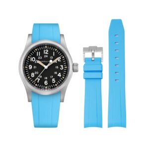 Rubber Strap – For Hamilton Khaki Field (38mm/40mm/42mm) - Light Blue