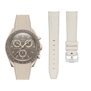 Rubber Strap - For Mission on Earth Desert | Omega X Swatch | MoonSwatch - Beige w/White