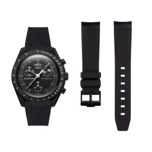 Rubber Strap - For Mission to the Moonphase - New Moon | Omega X Swatch | MoonSwatch - Black