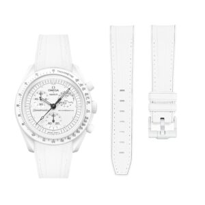 Rubber Strap - For Mission to the Moonphase - Snoopy | Omega X Swatch | MoonSwatch - White w/White