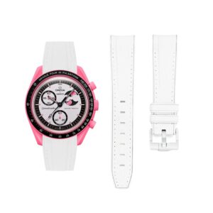 Rubber Strap - For Mission to The Pink Moonphase - White w/White