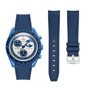 Rubber Strap - For Mission to the Super Blue Moonphase | MoonSwatch - Blue w/Blue