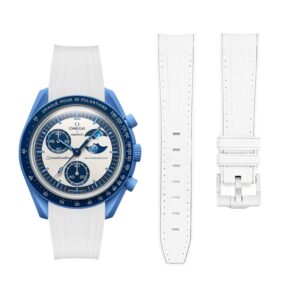 Rubber Strap - For Mission to the Super Blue Moonphase | MoonSwatch - White w/White
