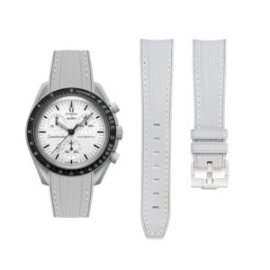 Rubber Strap - For MoonSwatch 1965 - Grey w/White