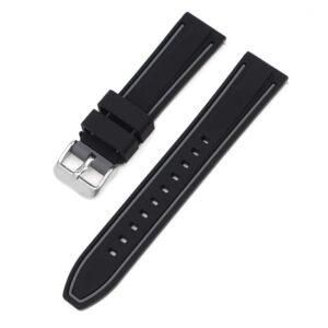 Rubber Strap - For MoonSwatch Mission to the Moon/Mercury - Black/Grey