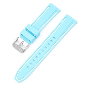 Rubber Strap - For MoonSwatch Mission to Uranus - Light Blue/White