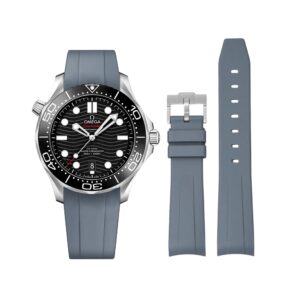 Rubber Strap - For Omega Seamaster 300 - Grey