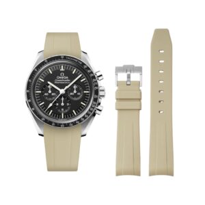Rubber Strap - For Omega Speedmaster - Beige