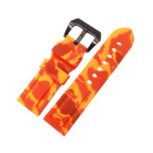 Rubber Strap - For Panerai - Fire Orange Camo