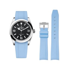 Rubber Strap - For Rolex Explorer I - Baby Blue