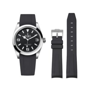 Rubber Strap - For Rolex Explorer I - Black