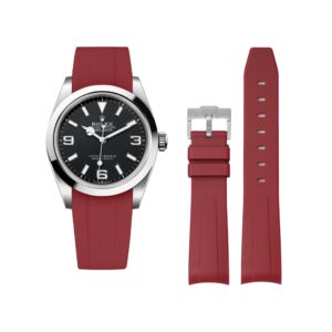 Rubber Strap - For Rolex Explorer I - Bordeaux