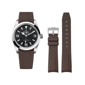 Rubber Strap - For Rolex Explorer I - Brown