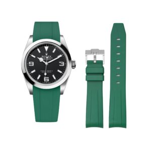 Rubber Strap - For Rolex Explorer I - Green