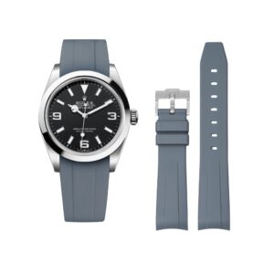 Rubber Strap - For Rolex Explorer I - Grey